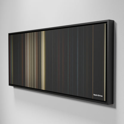 Side view of Framed Buff's of Friday the 13th Frome on the wall