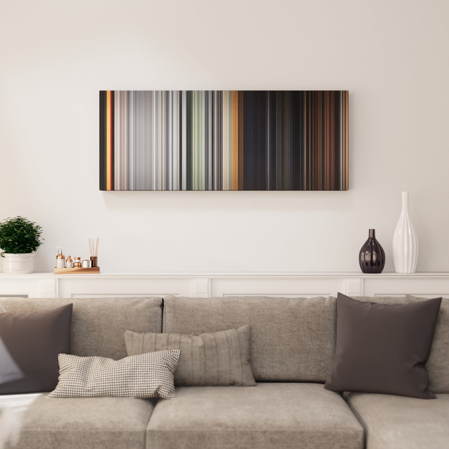 Living room interior with The Texas Chain Saw Massacre Frome on the wall