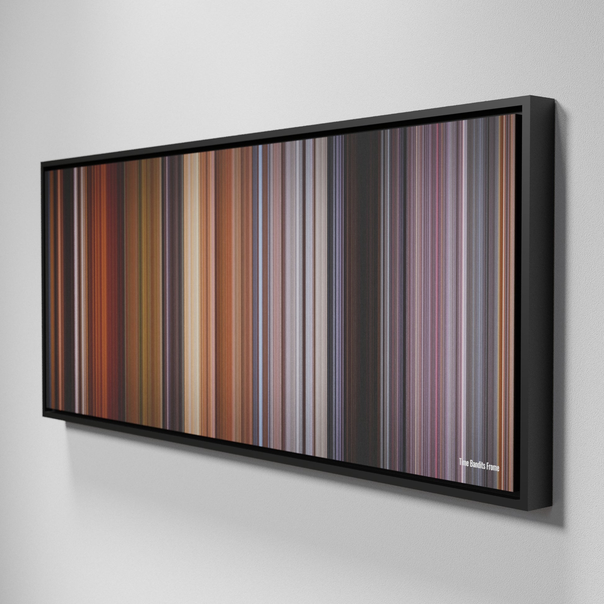 Side view of Framed Buff's of Time Bandits Frome on the wall