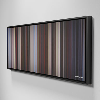 Side view of Framed Buff's of American Beauty Frome on the wall