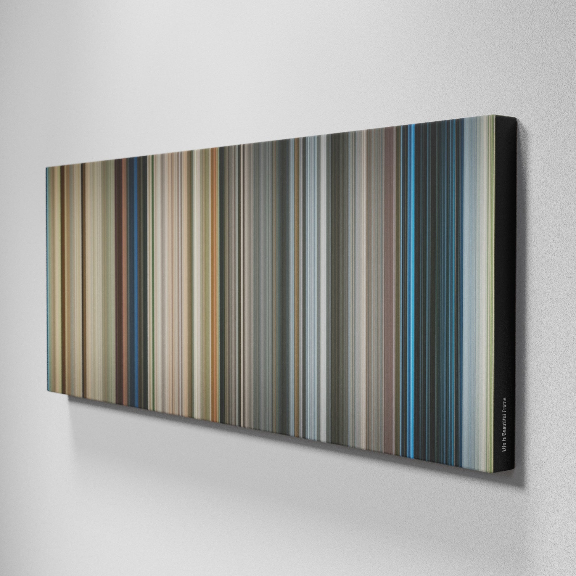 Side view of Buff's of Life Is Beautiful Frome on the wall