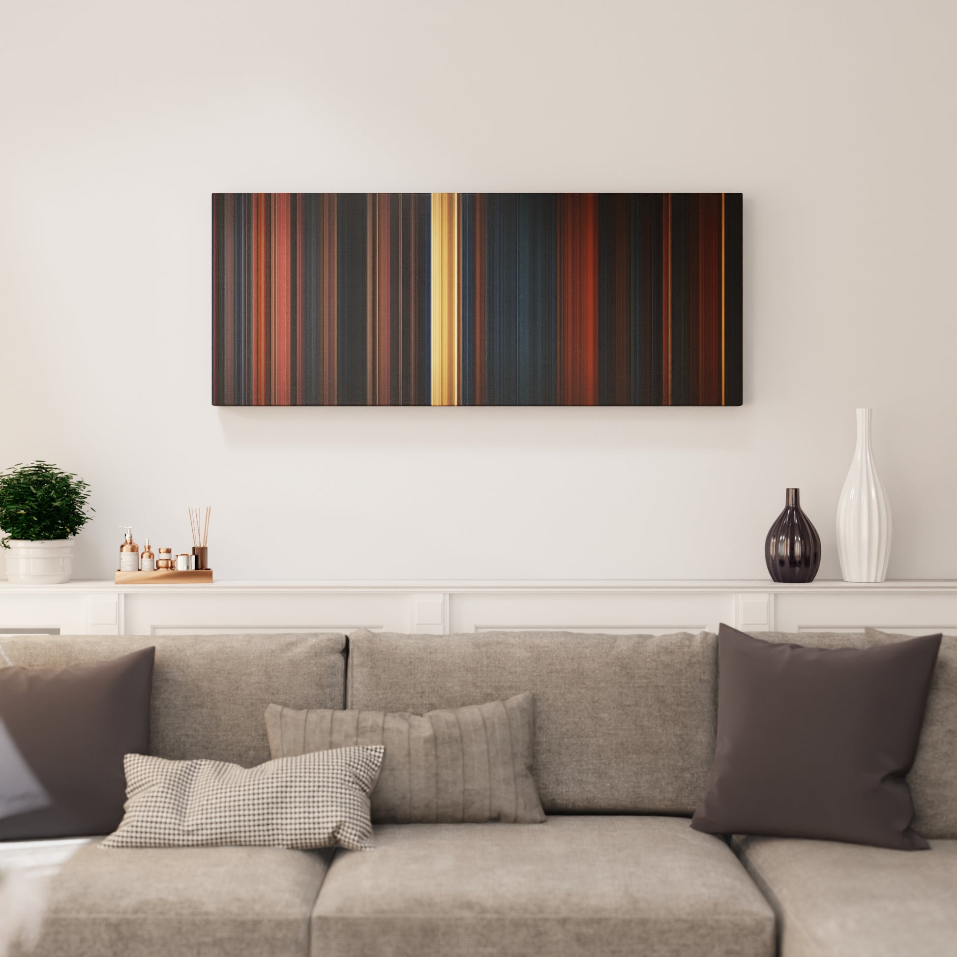 Living room interior with Trick 'r Treat Frome on the wall