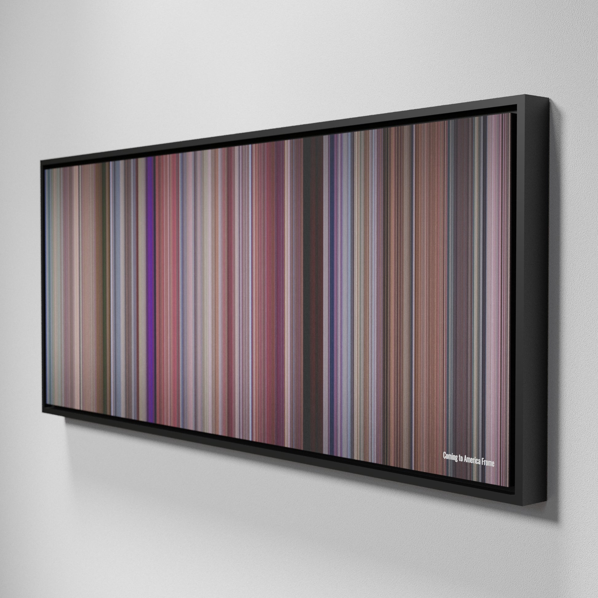 Side view of Framed Buff's of Coming to America Frome on the wall