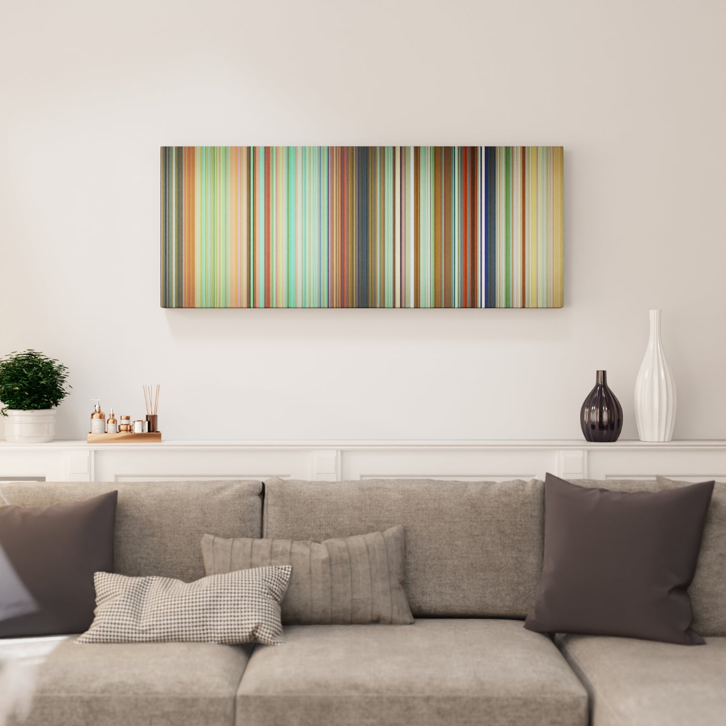 Living room interior with The Simpsons Movie Frome on the wall