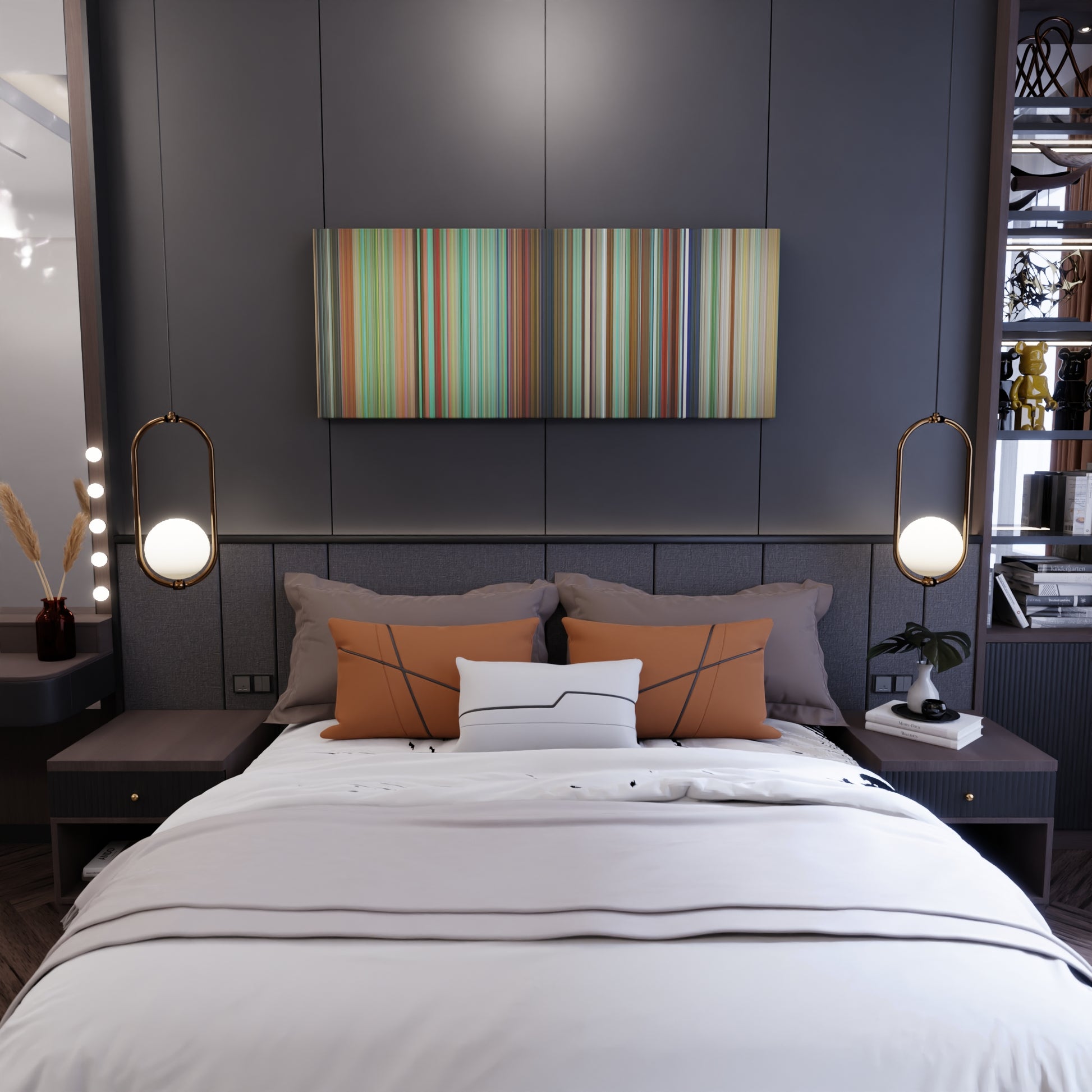 Bedroom interior with The Simpsons Movie Frome on the wall