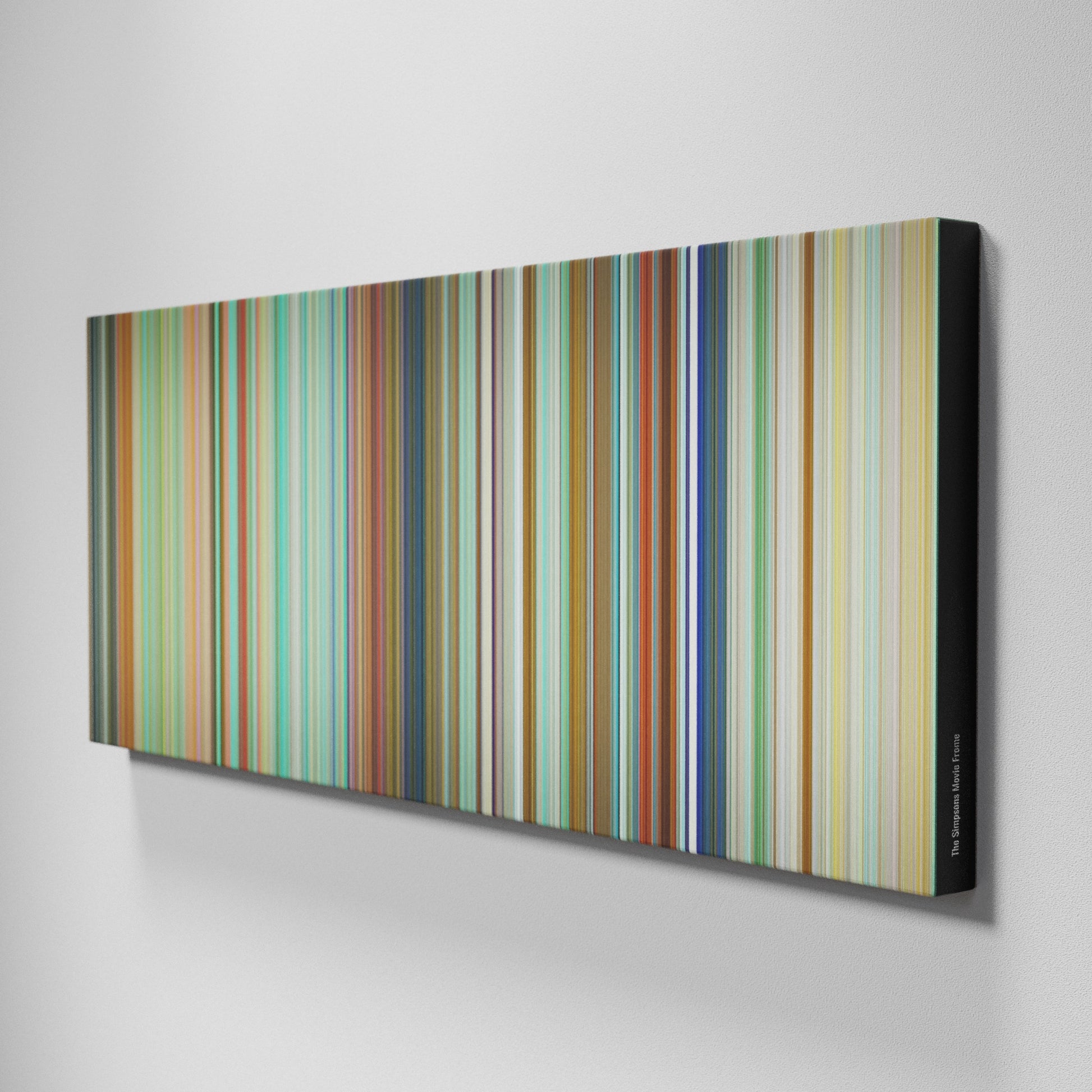 Side view of Buff's of The Simpsons Movie Frome on the wall