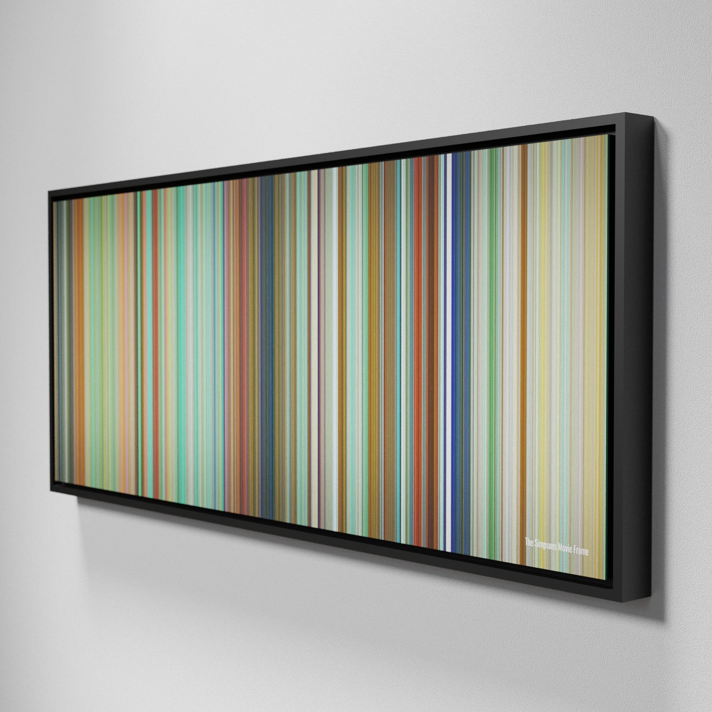 Side view of Framed Buff's of The Simpsons Movie Frome on the wall