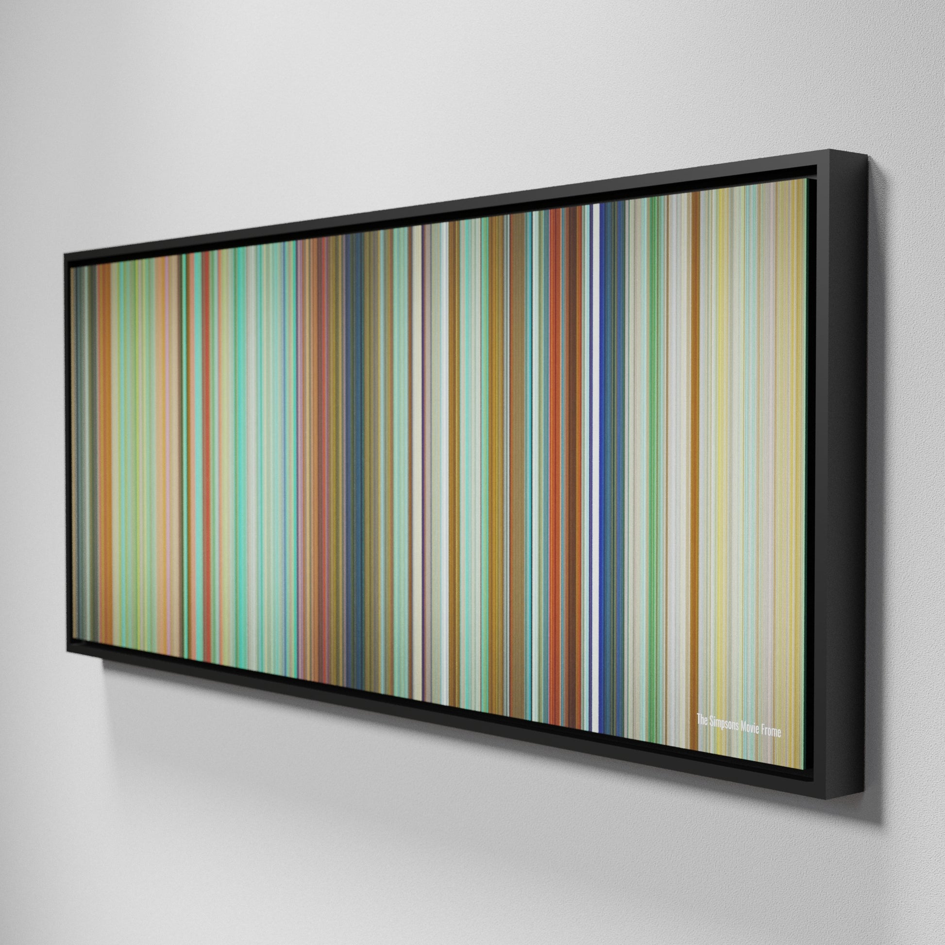 Side view of Framed Buff's of The Simpsons Movie Frome on the wall