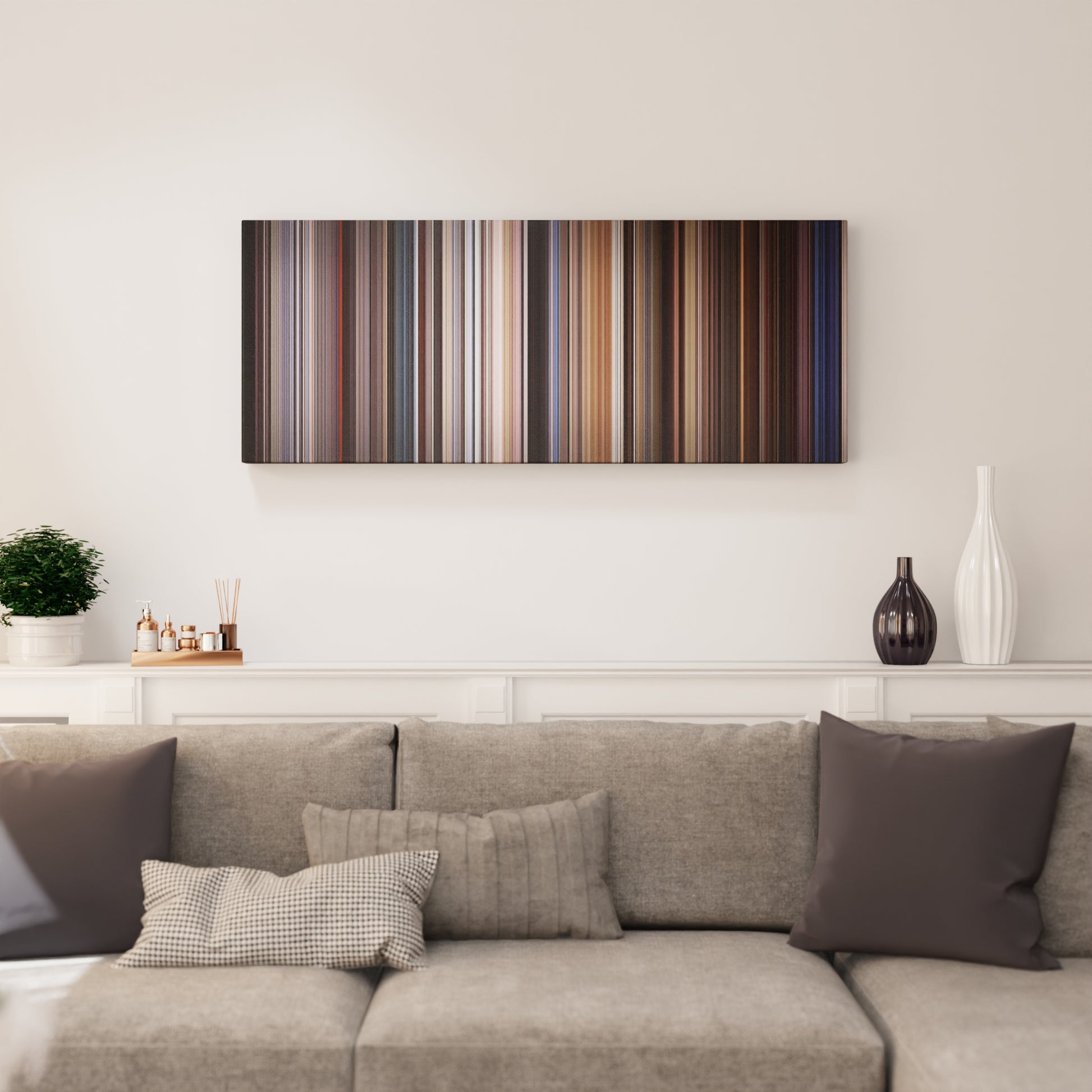 Living room interior with Highlander Frome on the wall