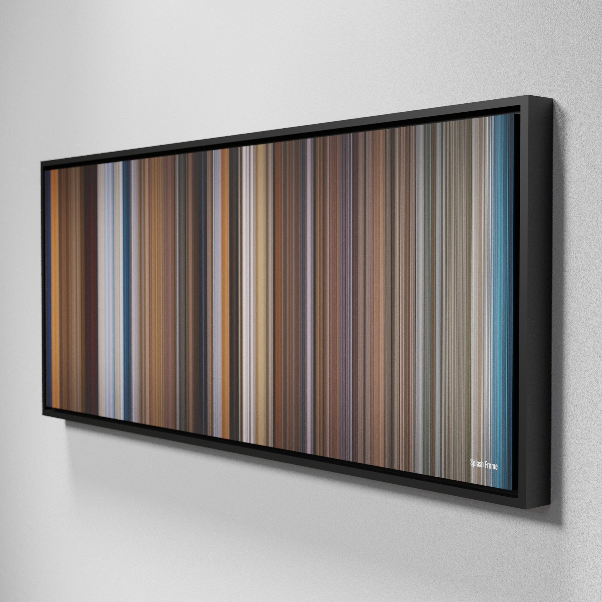 Side view of Framed Buff's of Splash Frome on the wall