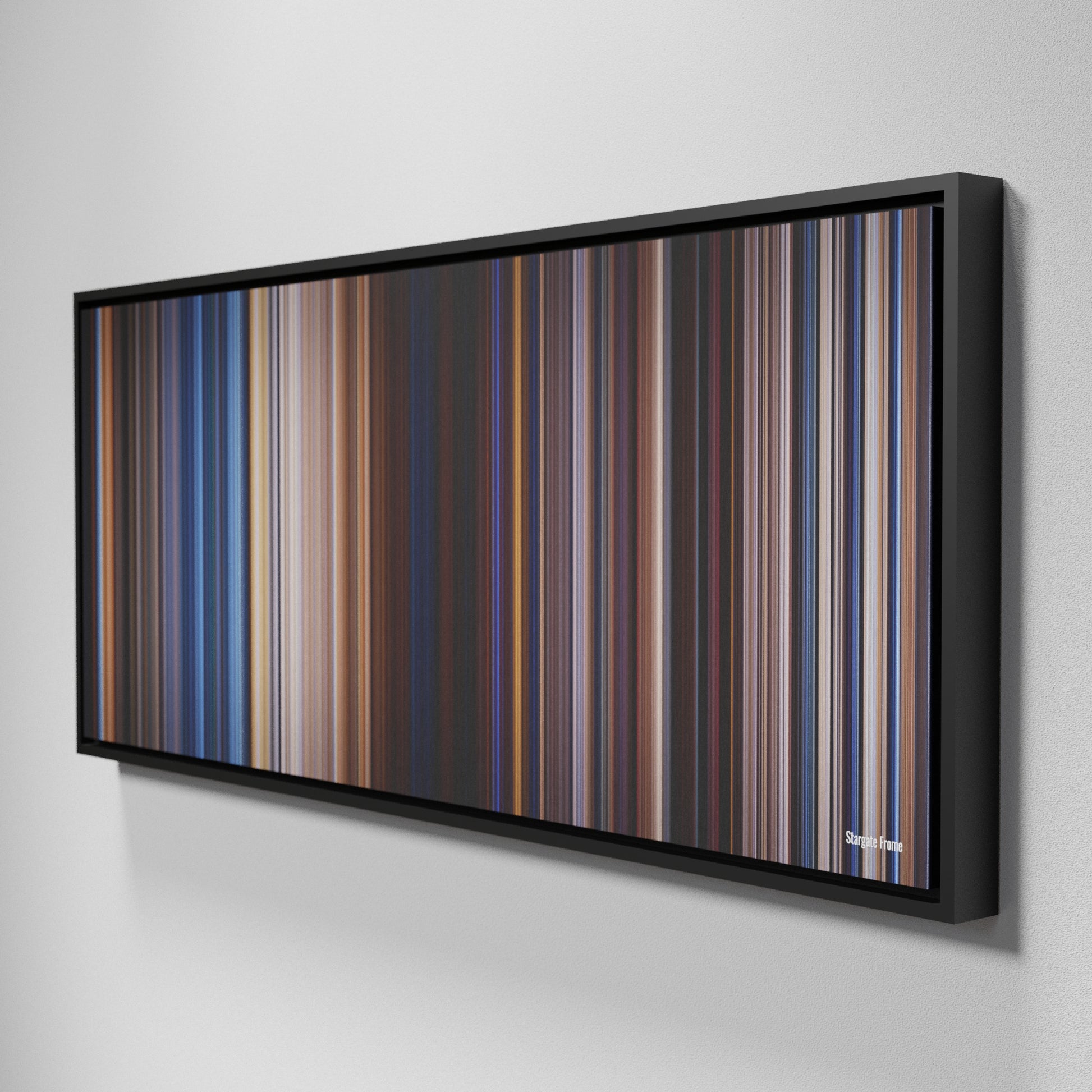 Side view of Framed Buff's of Stargate Frome on the wall