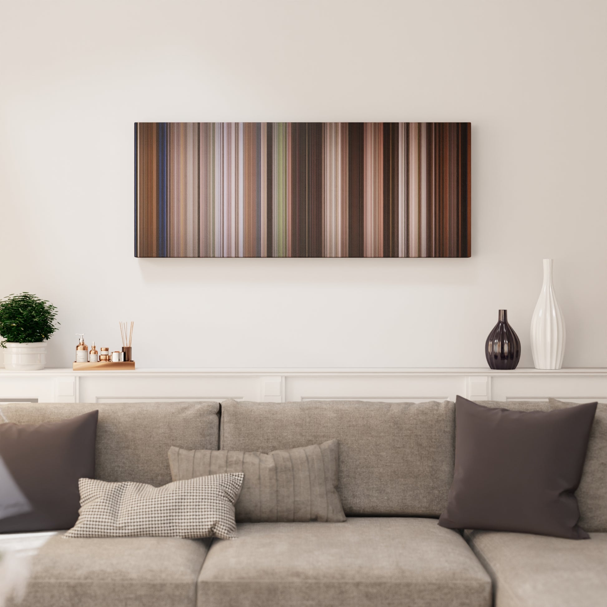 Living room interior with Kate & Leopold Frome on the wall