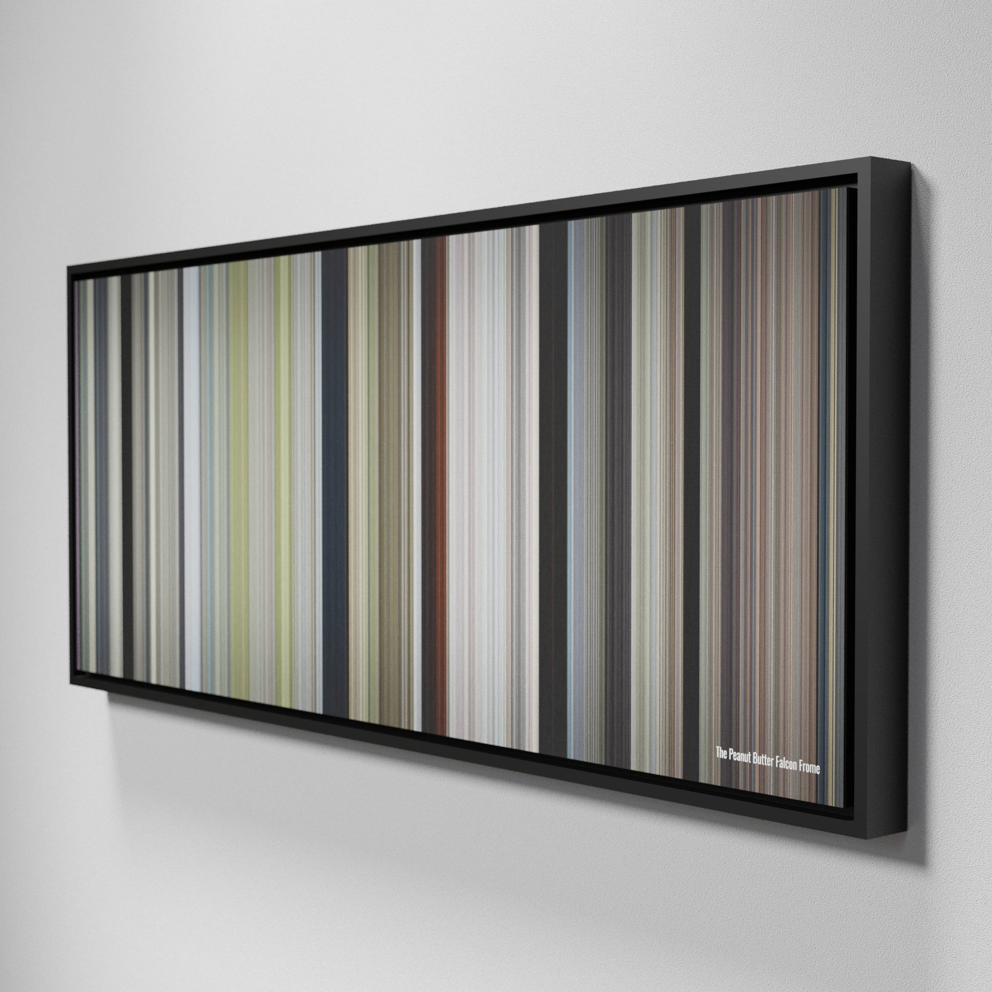 Side view of Framed Buff's of The Peanut Butter Falcon Frome on the wall