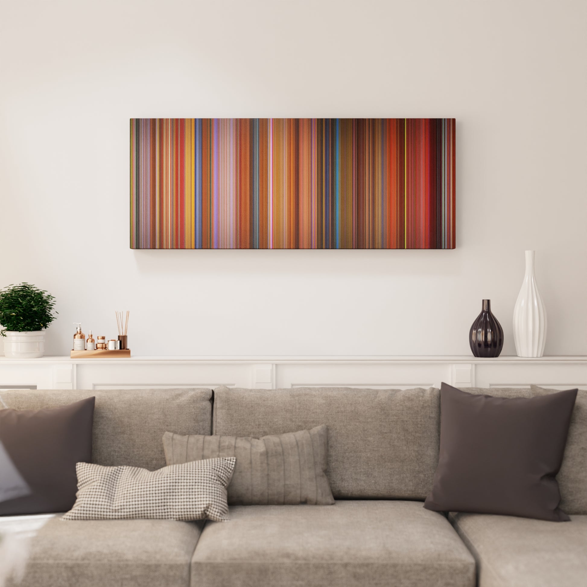 Living room interior with The Flight of Dragons Frome on the wall