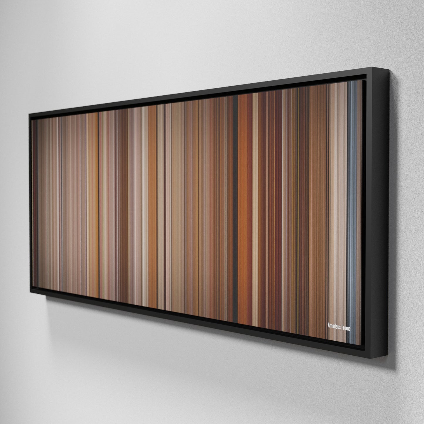 Side view of Framed Buff's of Amadeus Frome on the wall