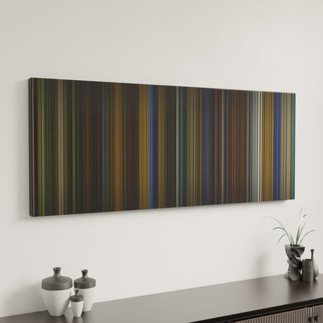 Birdman canvas art in modern interior - movie color palette