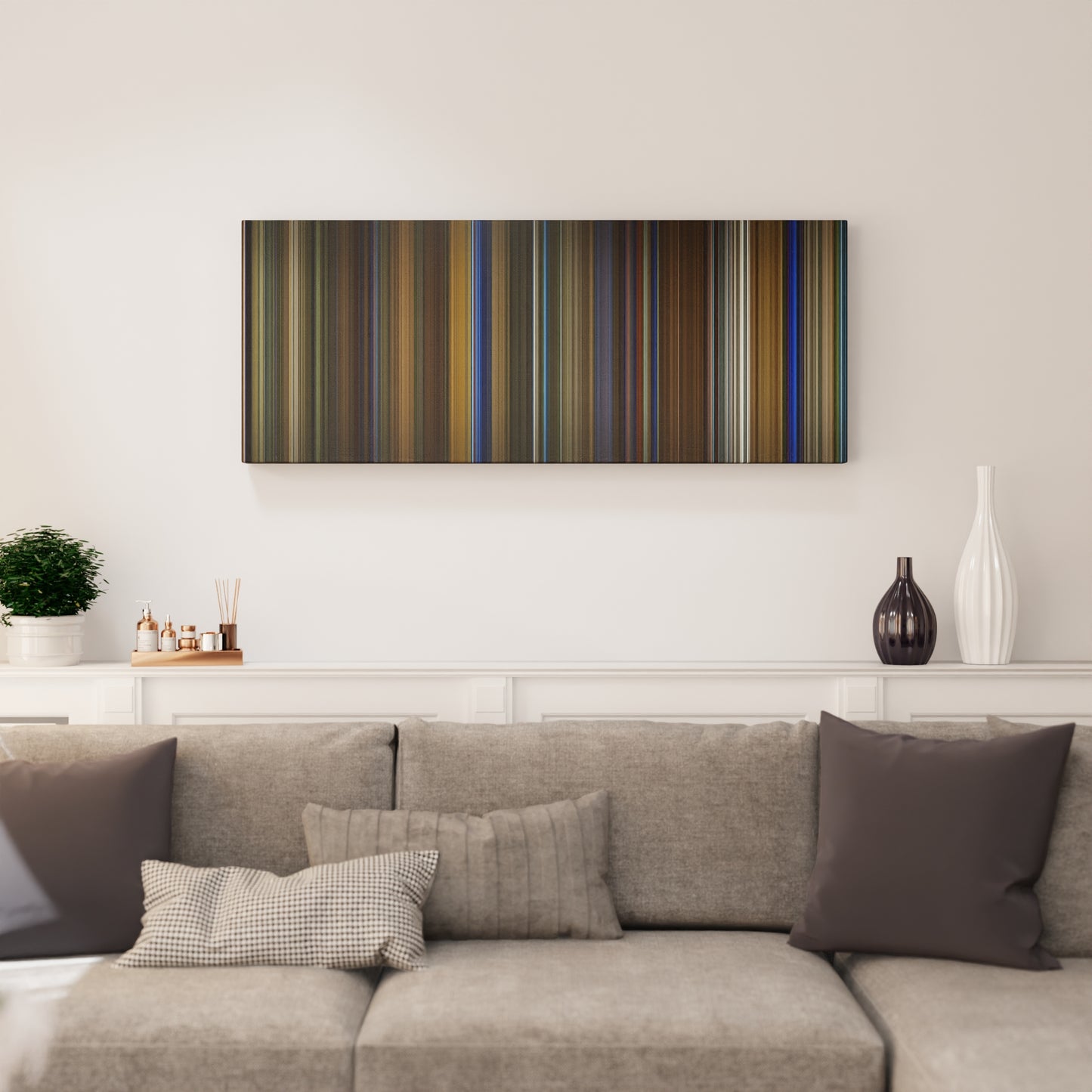 Living room interior with Birdman Frome on the wall