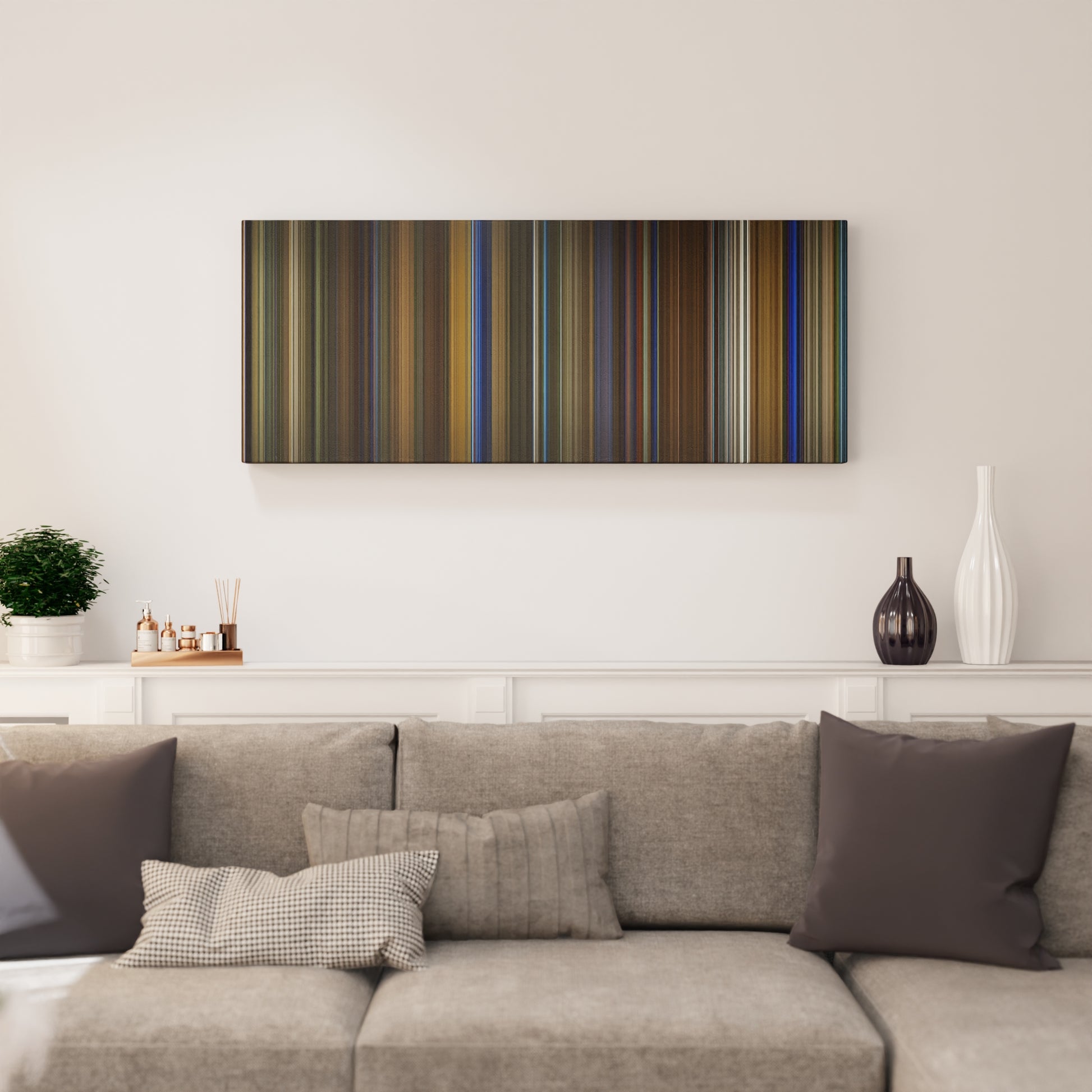 Living room interior with Birdman Frome on the wall