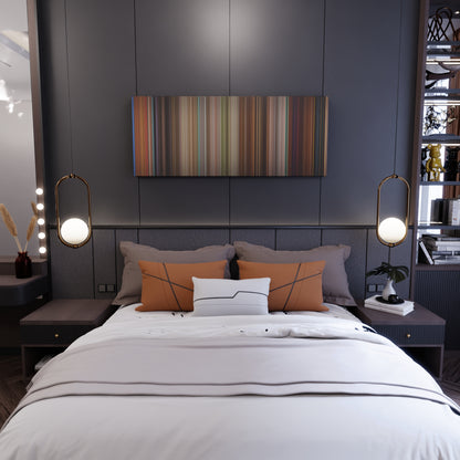 Bedroom interior with Enchanted Frome on the wall