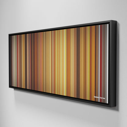 Side view of Framed Buff's of Somewhere in Time Frome on the wall