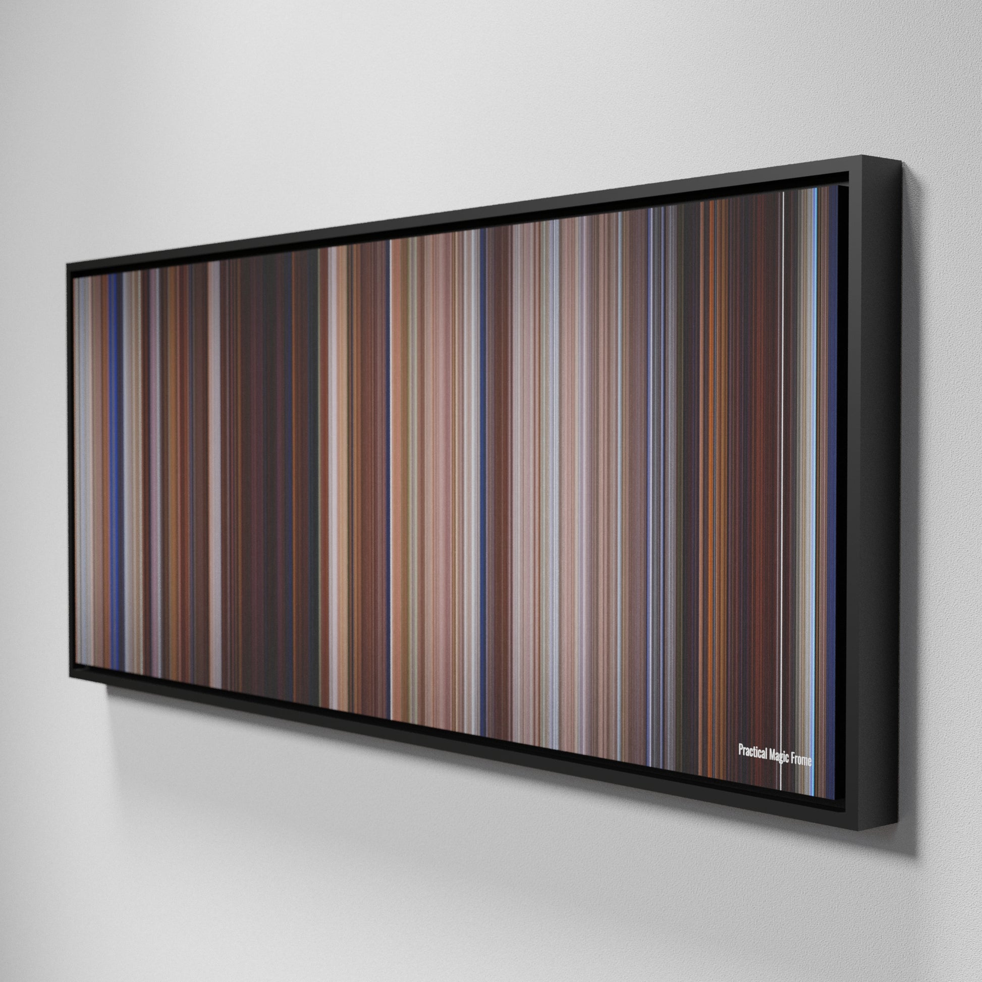 Side view of Framed Buff's of Practical Magic Frome on the wall