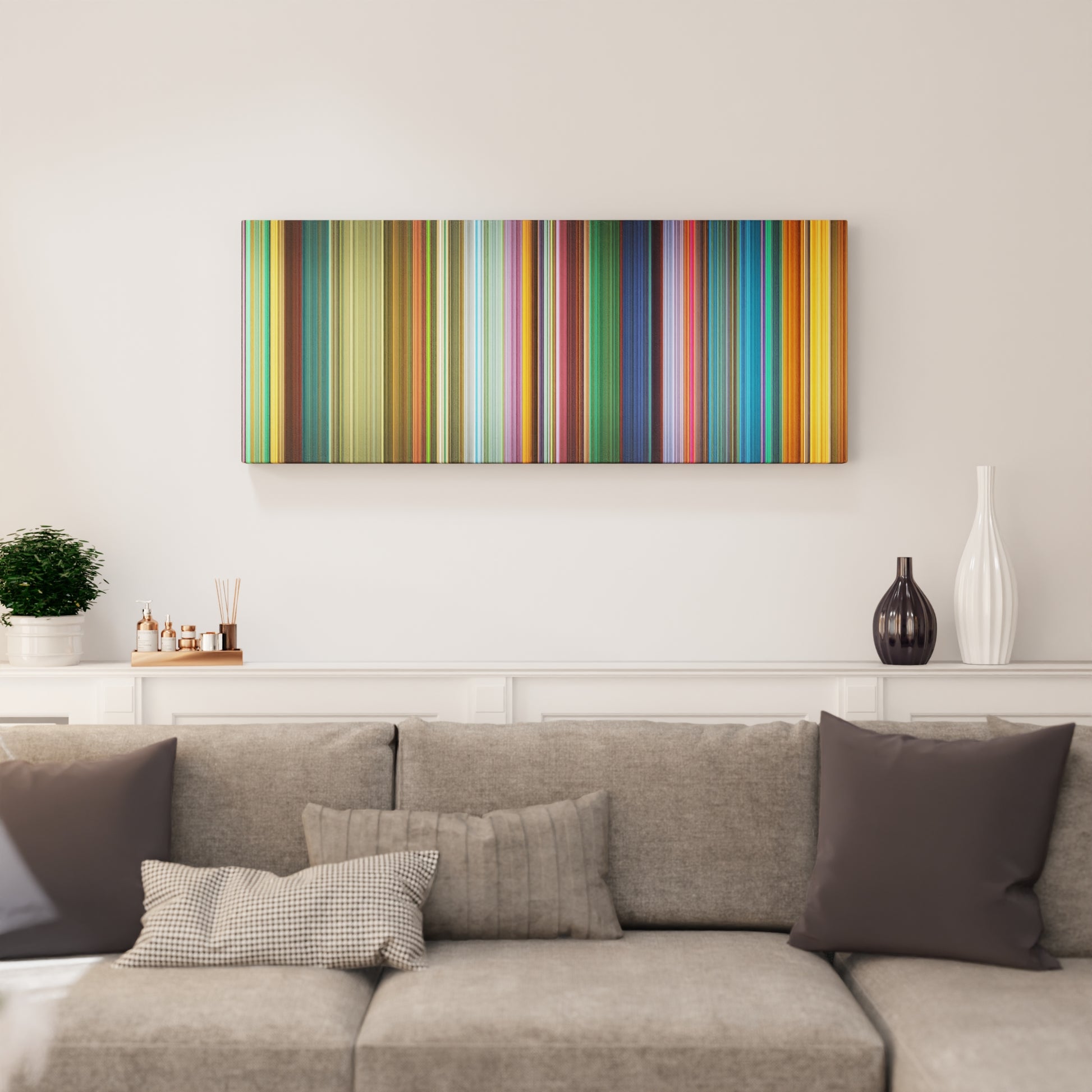 Living room interior with Kung Fu Panda 3 Frome on the wall