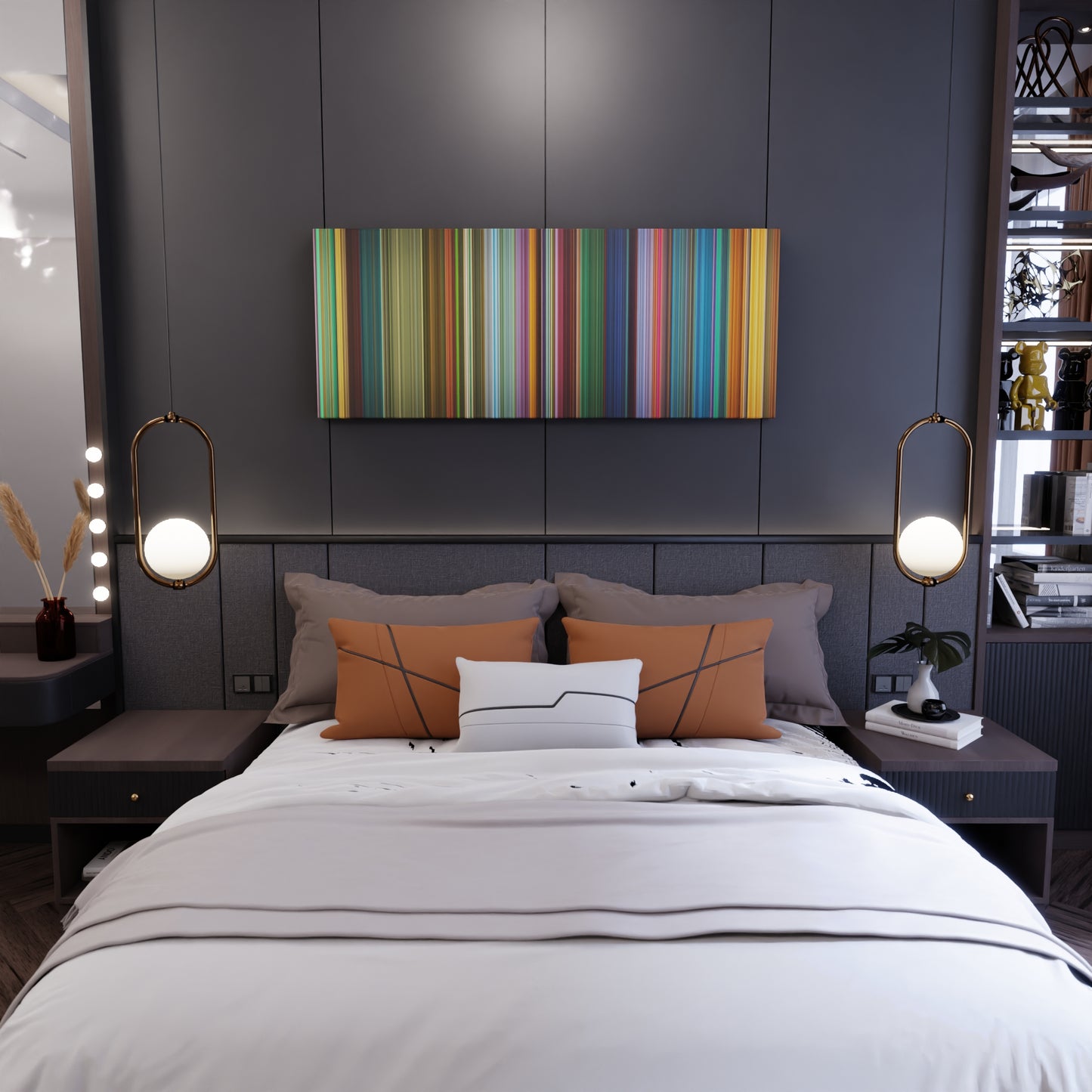 Bedroom interior with Kung Fu Panda 3 Frome on the wall