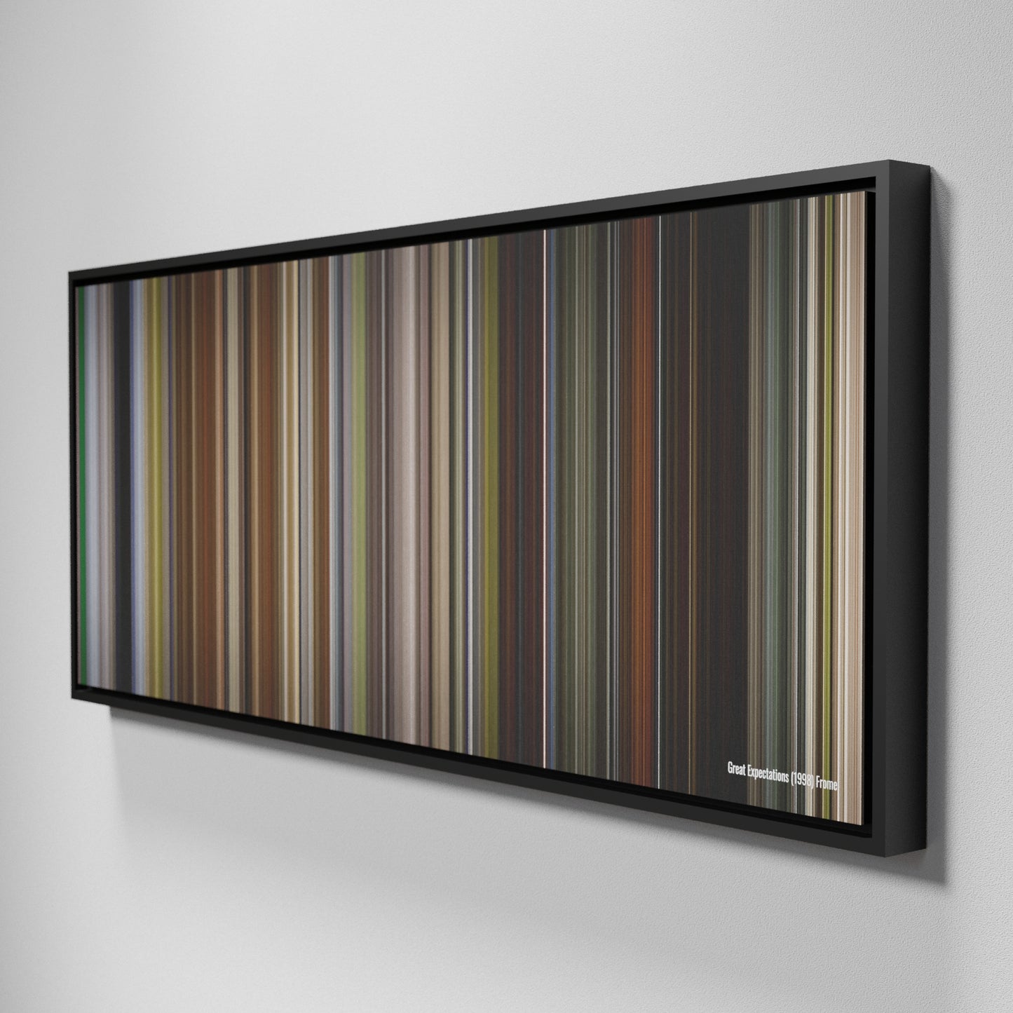 Side view of Framed Buff's of Great Expectations Frome on the wall