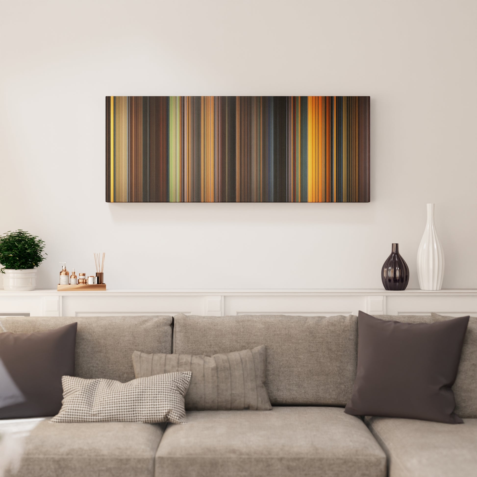 Living room interior with Dune Frome on the wall