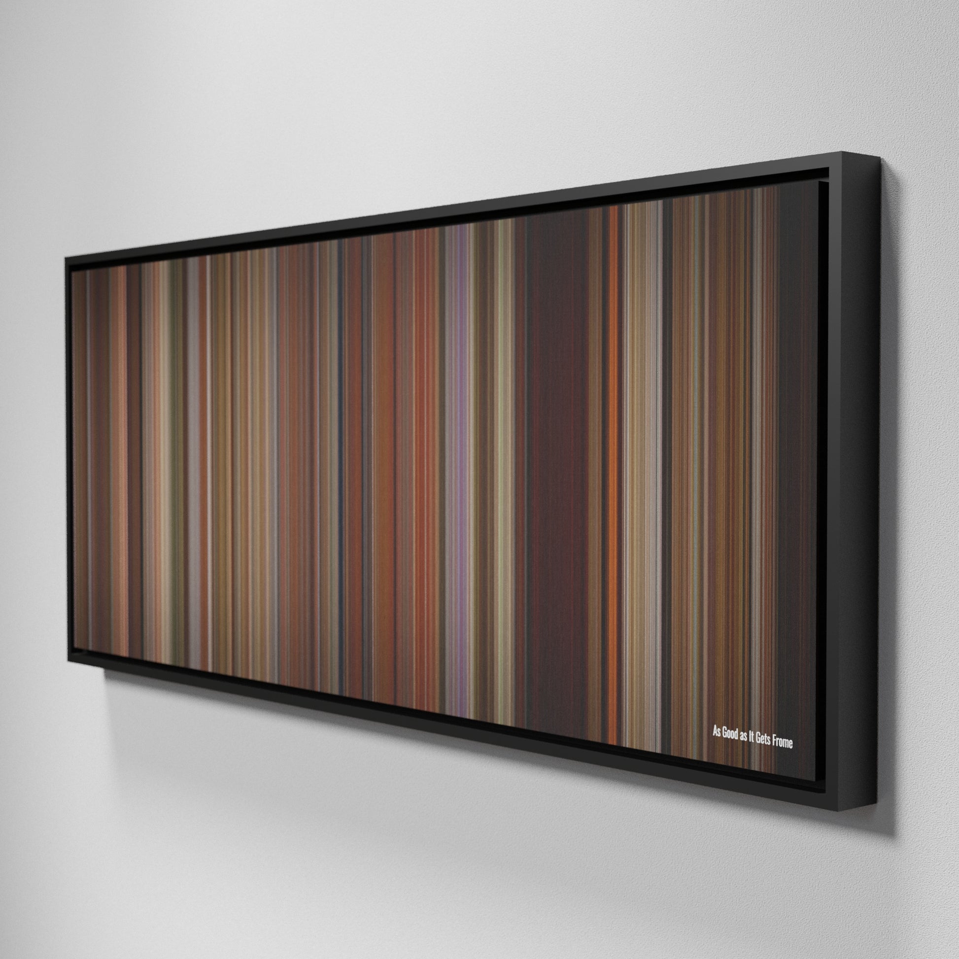 Side view of Framed Buff's of As Good as It Gets Frome on the wall