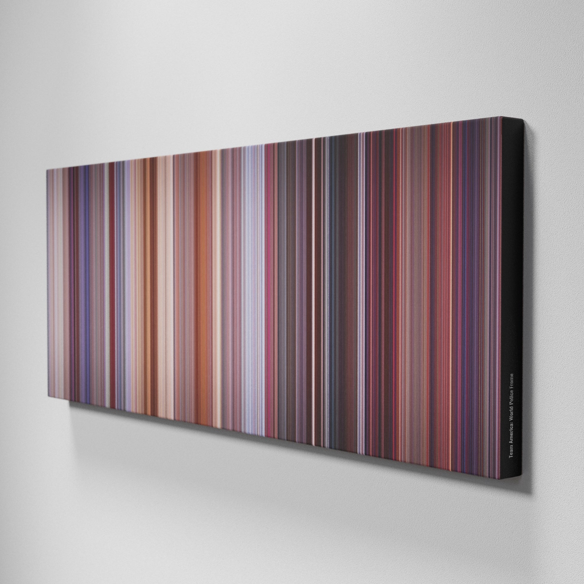 Side view of Buff's of Team America: World Police Frome on the wall