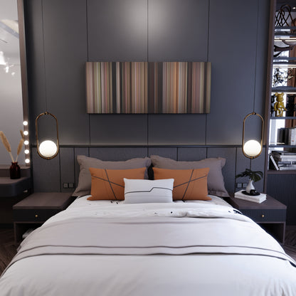 Bedroom interior with Fried Green Tomatoes Frome on the wall