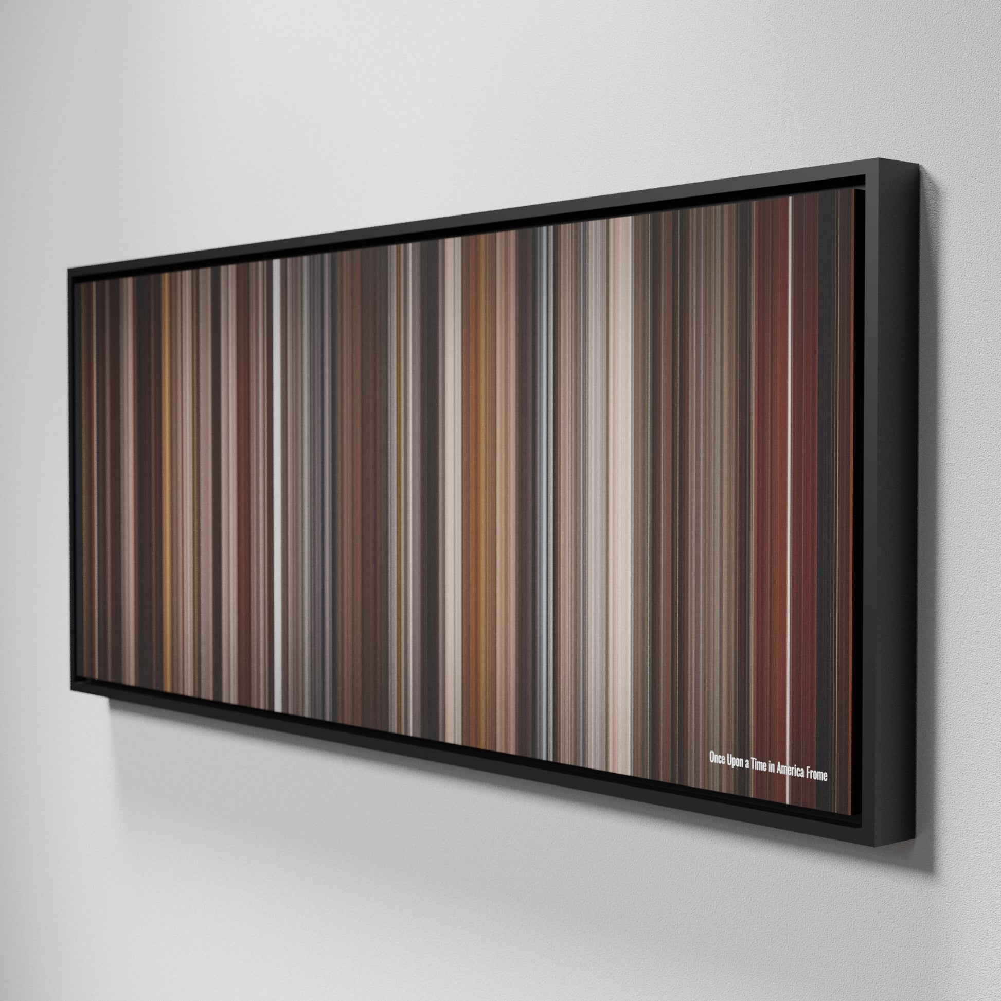 Side view of Framed Buff's of Once Upon a Time in America Frome on the wall