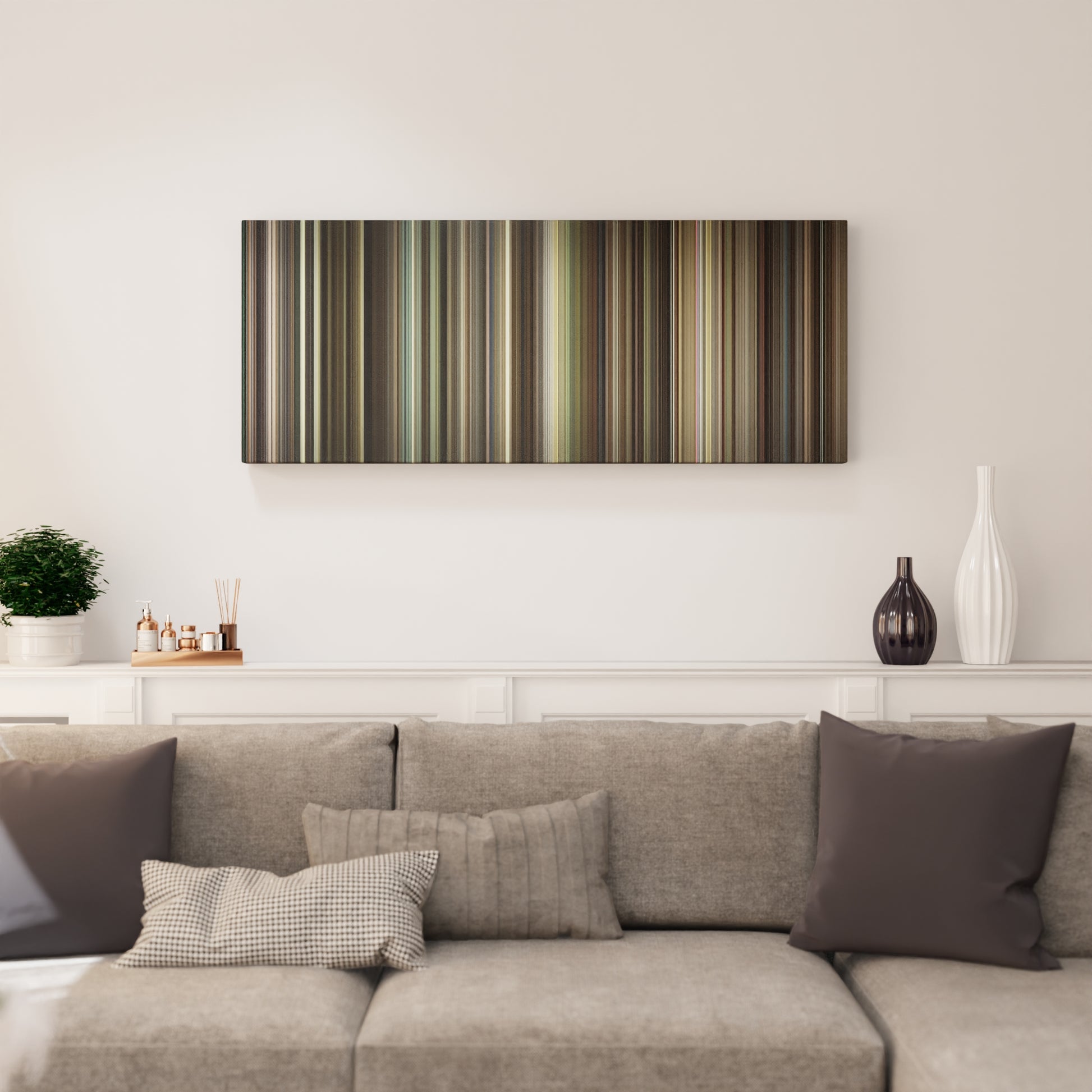 Living room interior with Beginners Frome on the wall