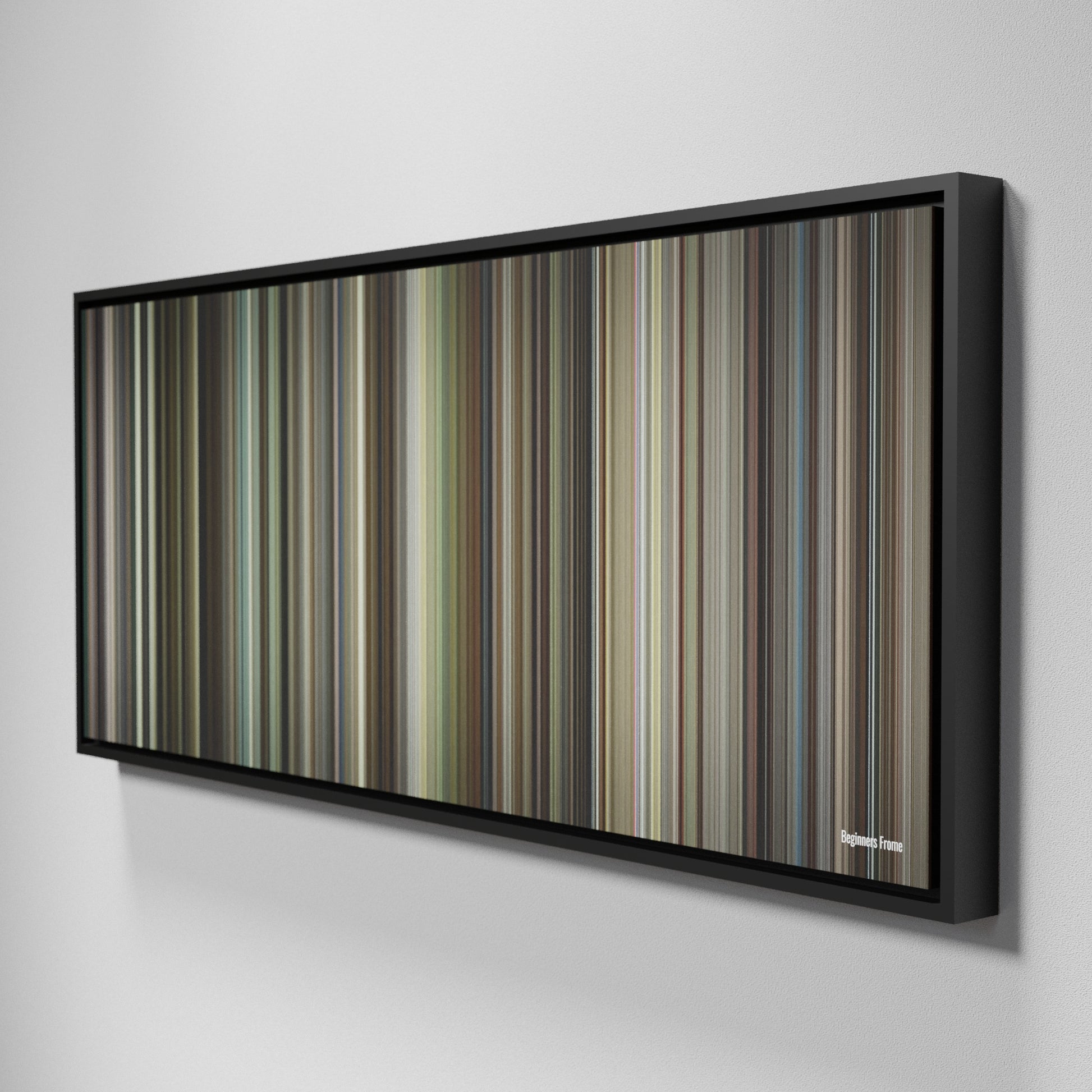 Side view of Framed Buff's of Beginners Frome on the wall