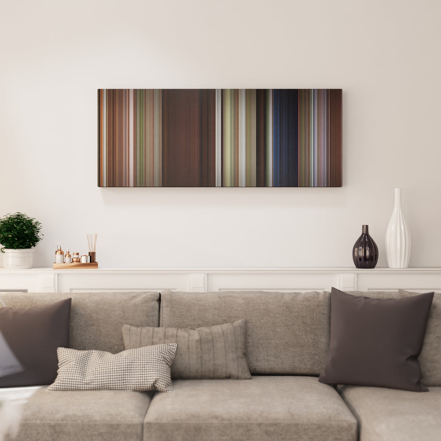 Living room interior with On Golden Pond Frome on the wall