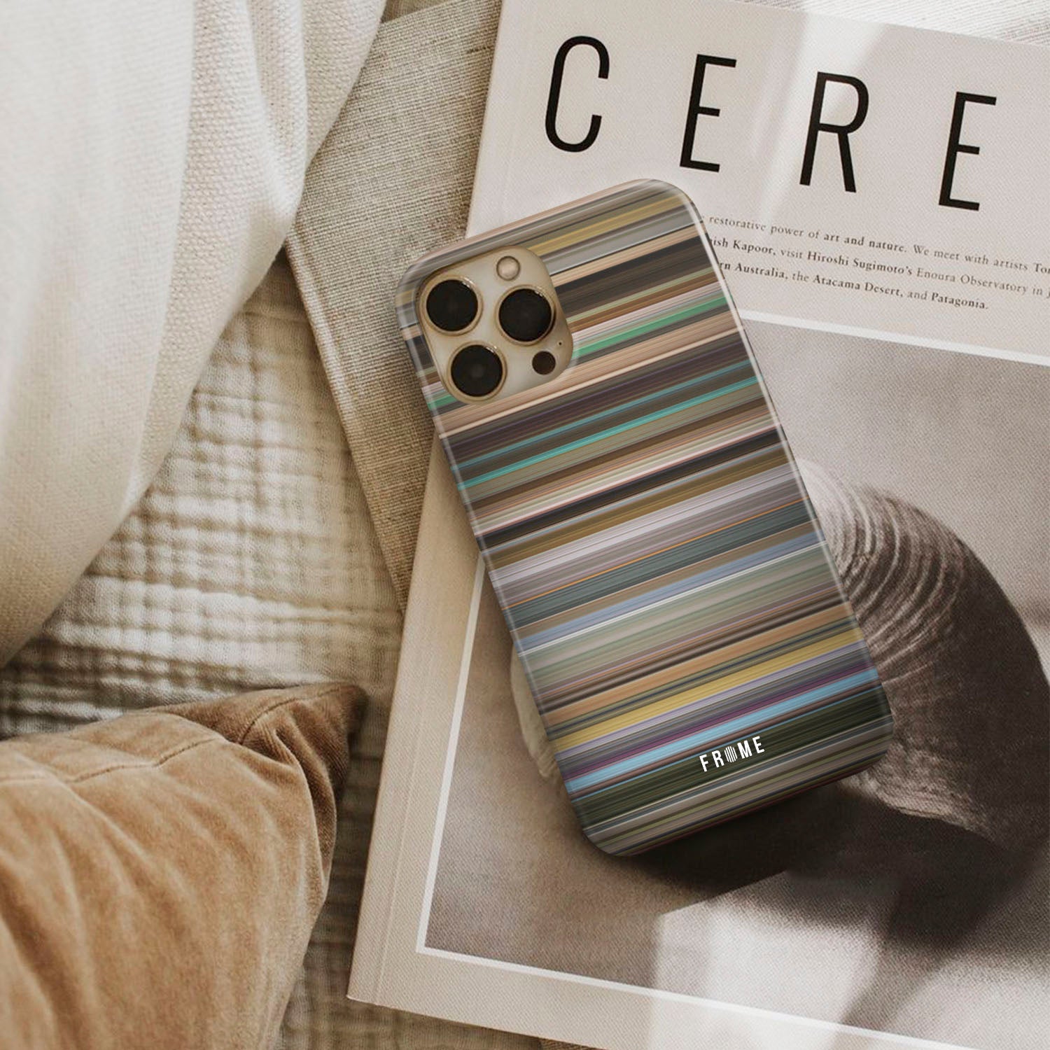 wish i was here Frome phone case next to interior items