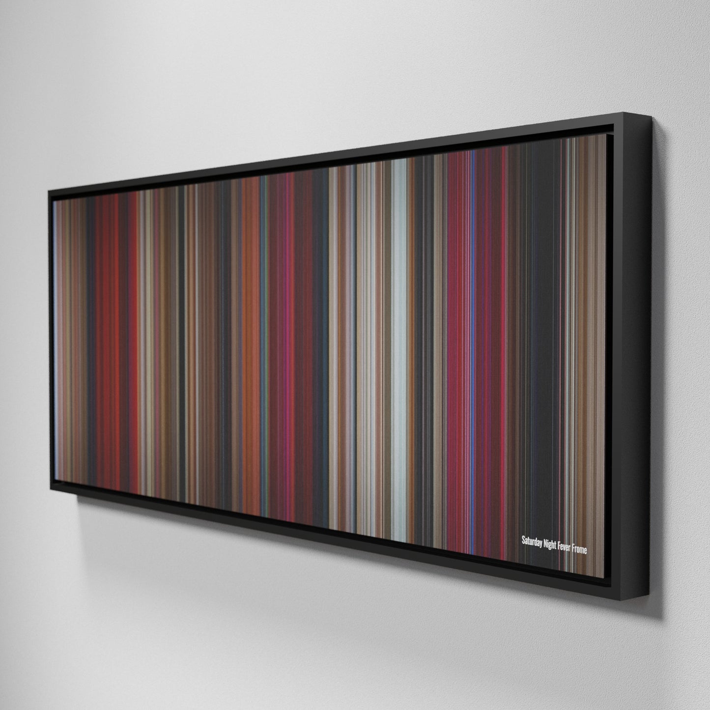 Side view of Framed Buff's of Saturday Night Fever Frome on the wall