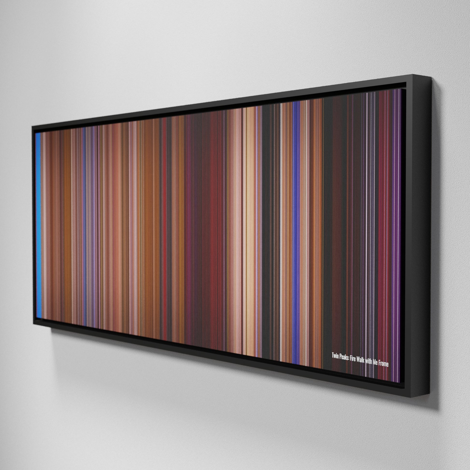 Side view of Framed Buff's of Twin Peaks: Fire Walk with Me Frome on the wall