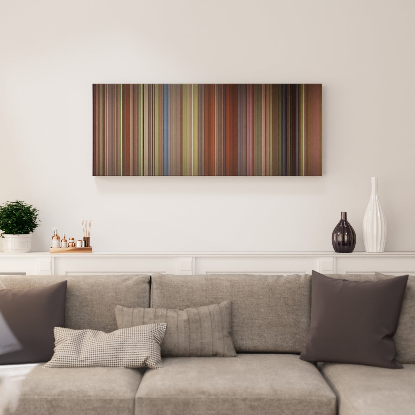 Living room interior with Sense and Sensibility Frome on the wall