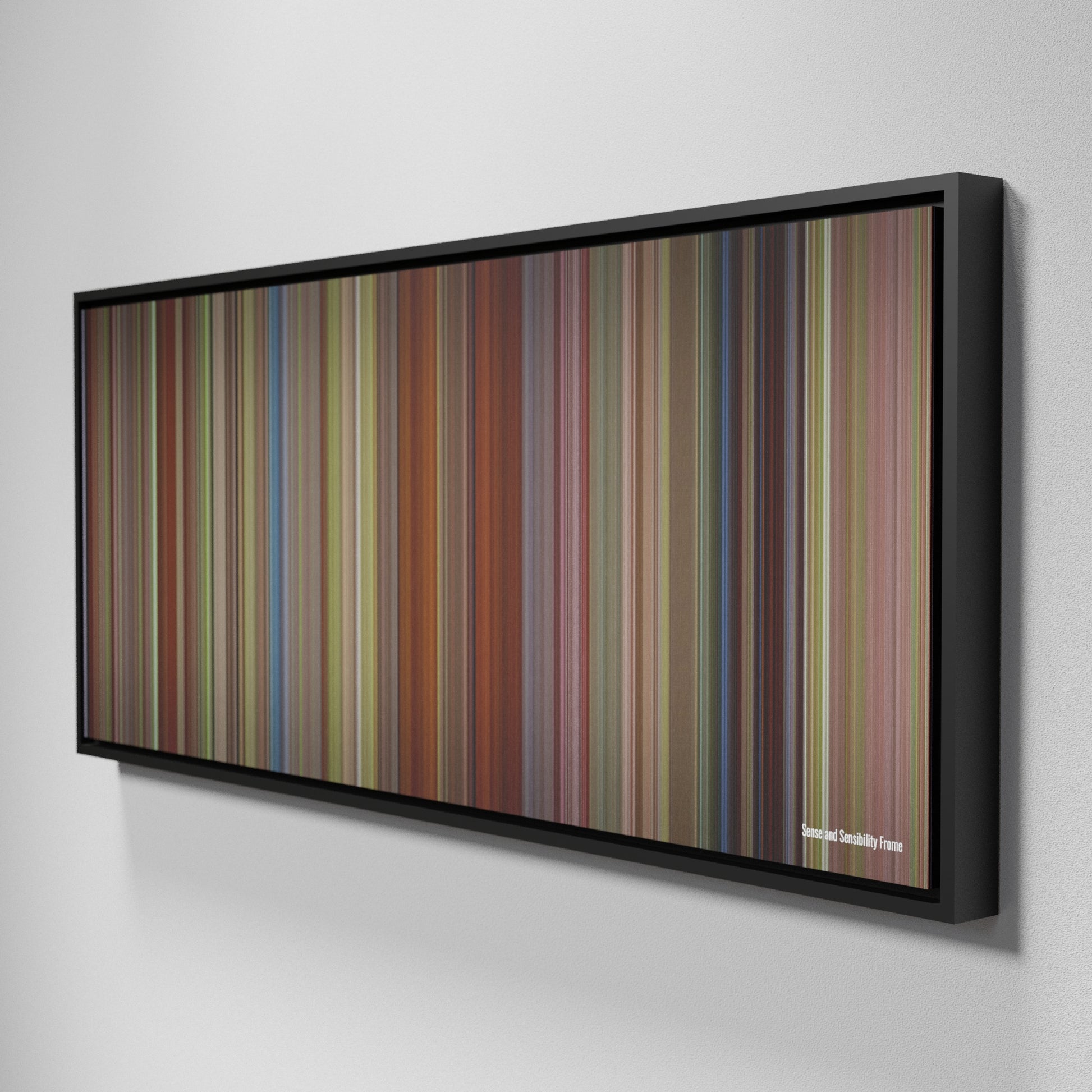 Side view of Framed Buff's of Sense and Sensibility Frome on the wall