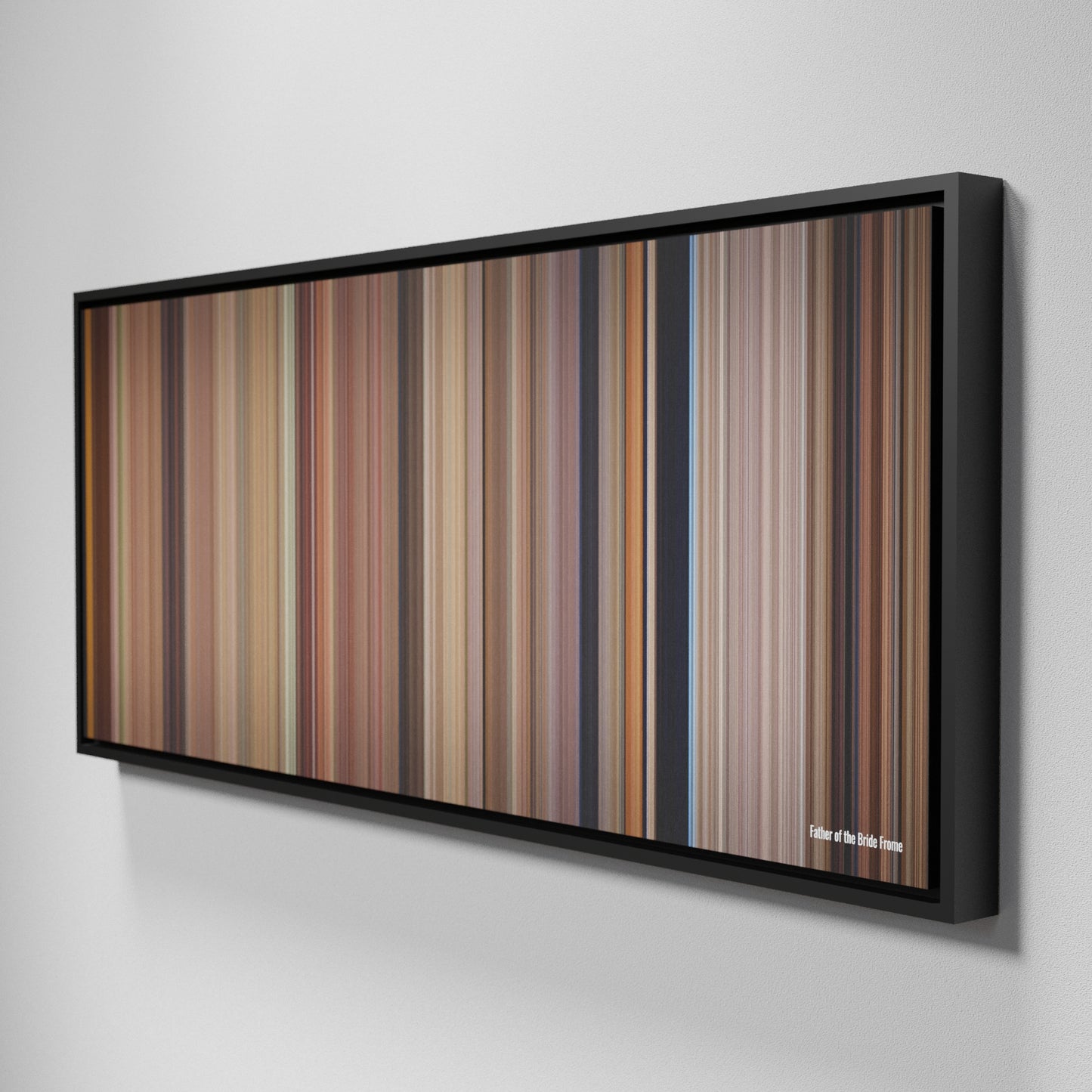 Side view of Framed Buff's of Father of the Bride Frome on the wall