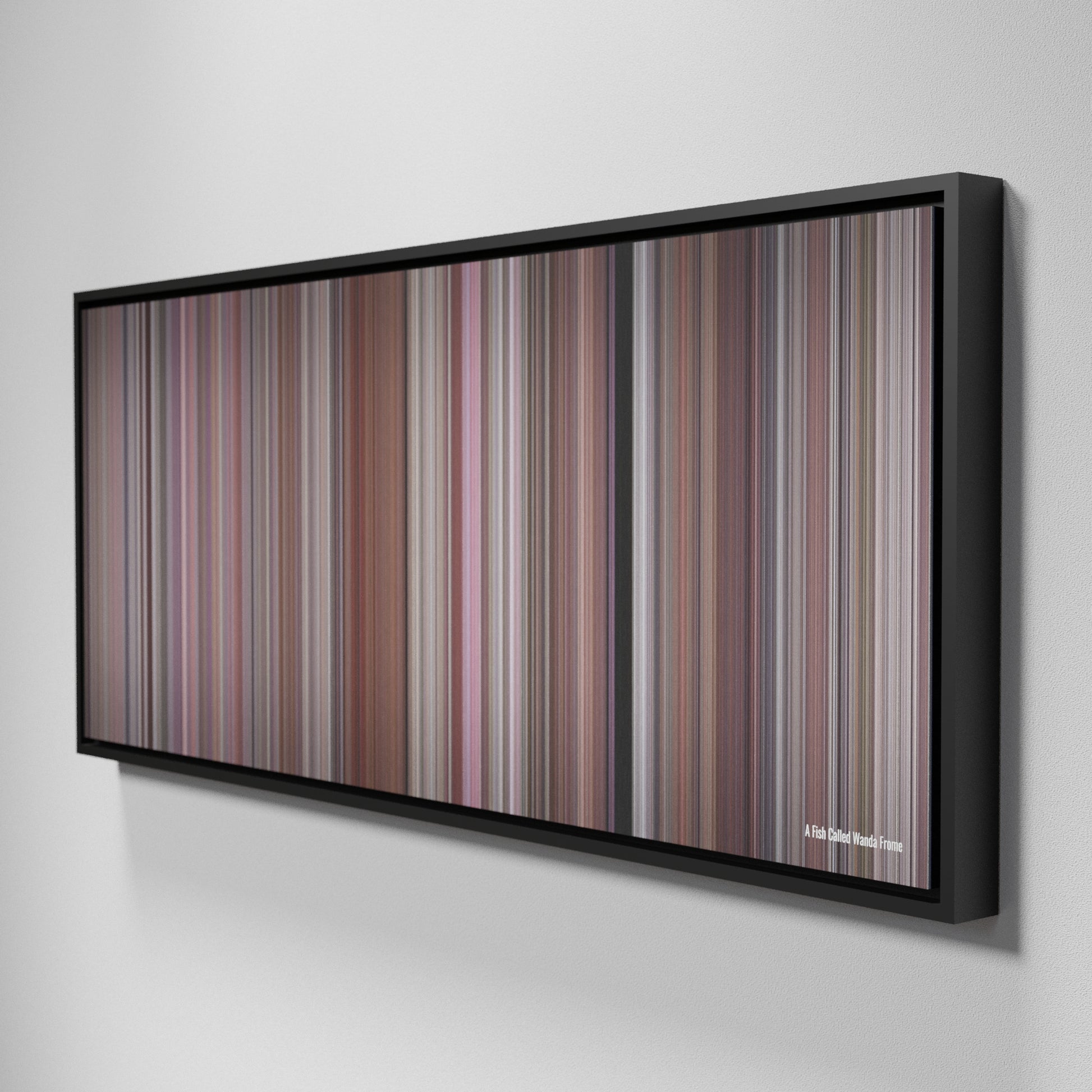 Side view of Framed Buff's of A Fish Called Wanda Frome on the wall