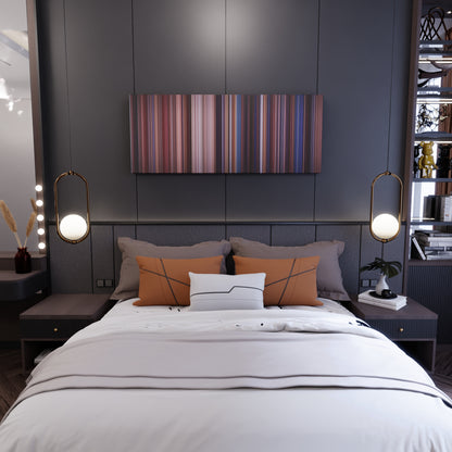 Bedroom interior with Mars Attacks! Frome on the wall