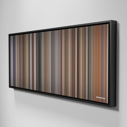 Side view of Framed Buff's of The Hurricane Frome on the wall