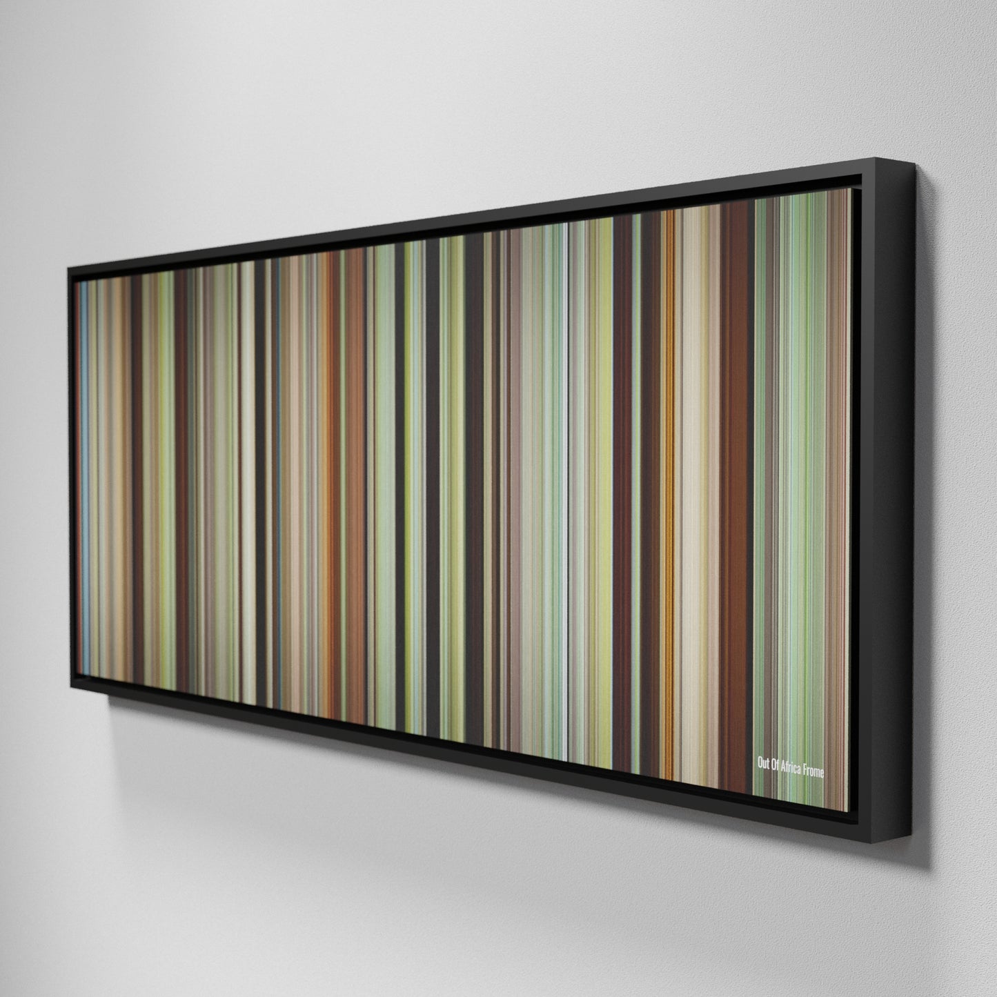 Side view of Framed Buff's of Out Of Africa Frome on the wall