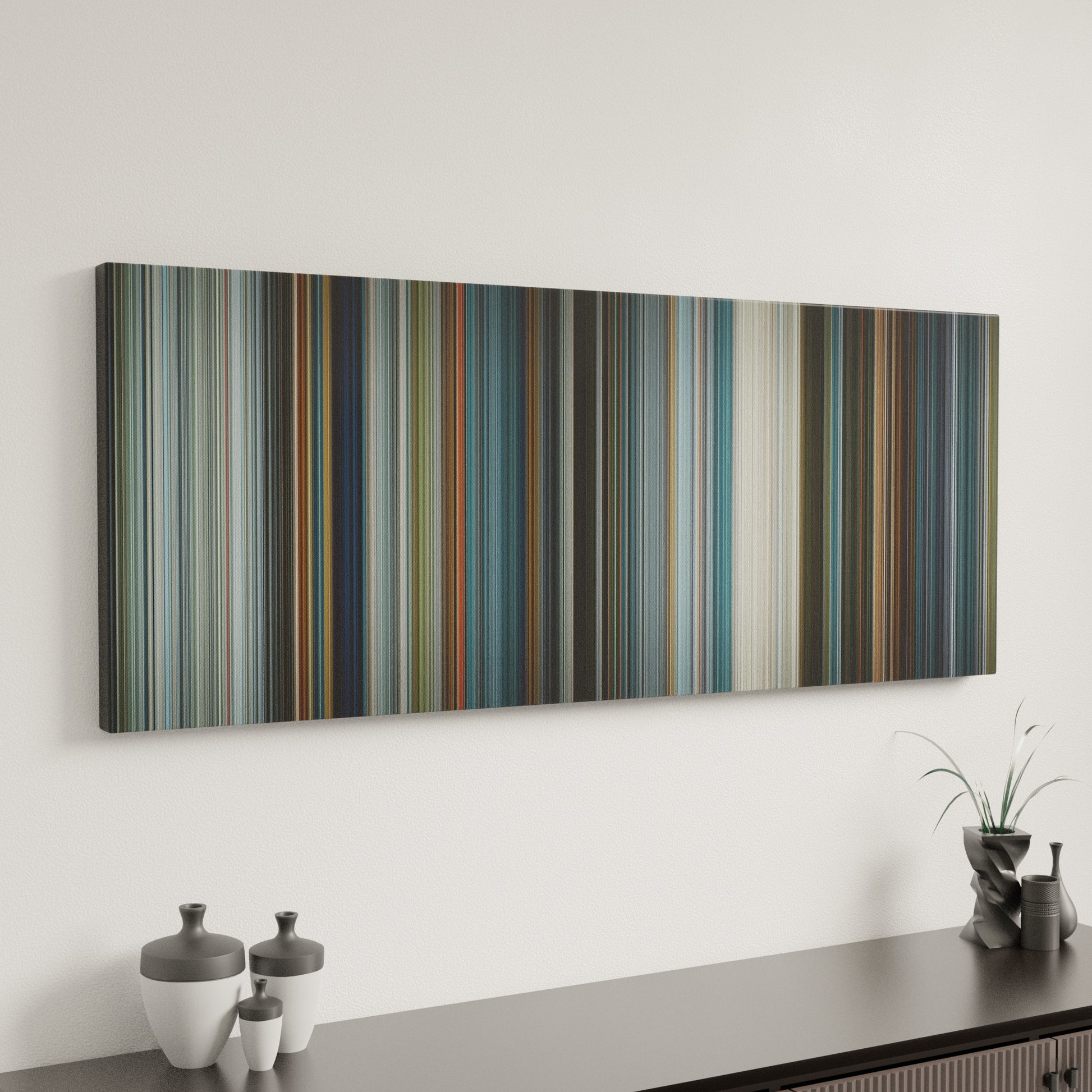 Minimal interior design with Oblivion Frome on the wall