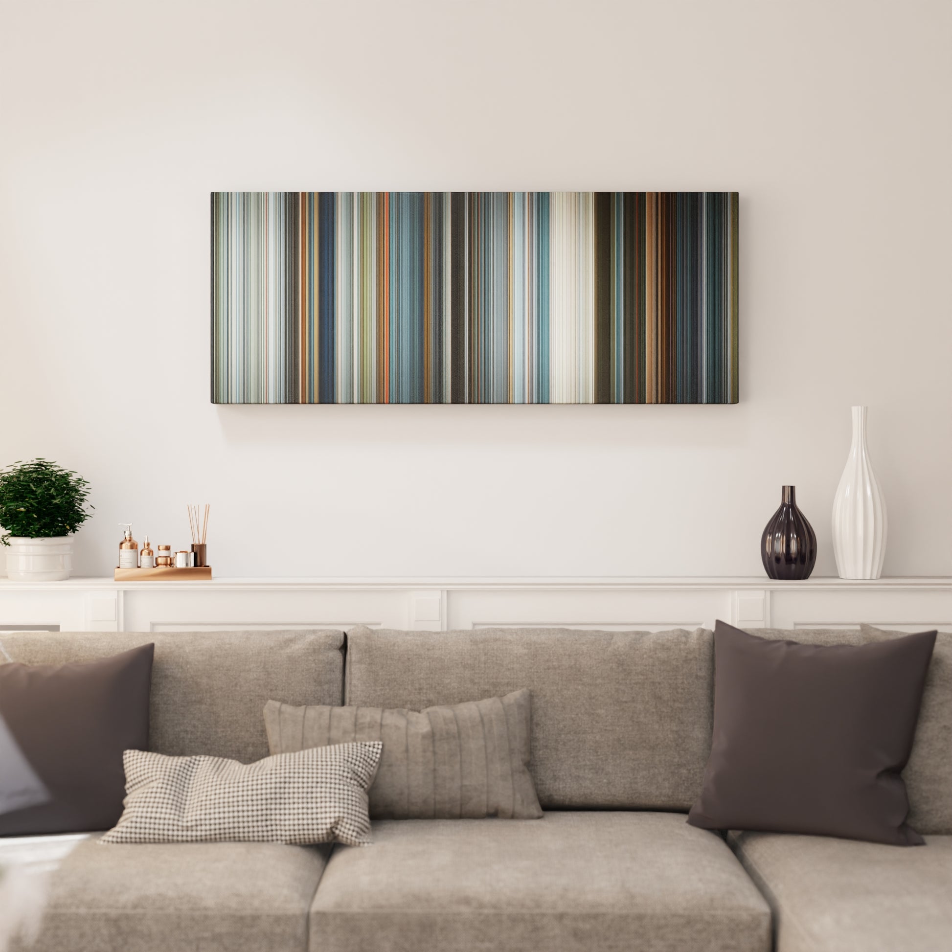 Living room interior with Oblivion Frome on the wall