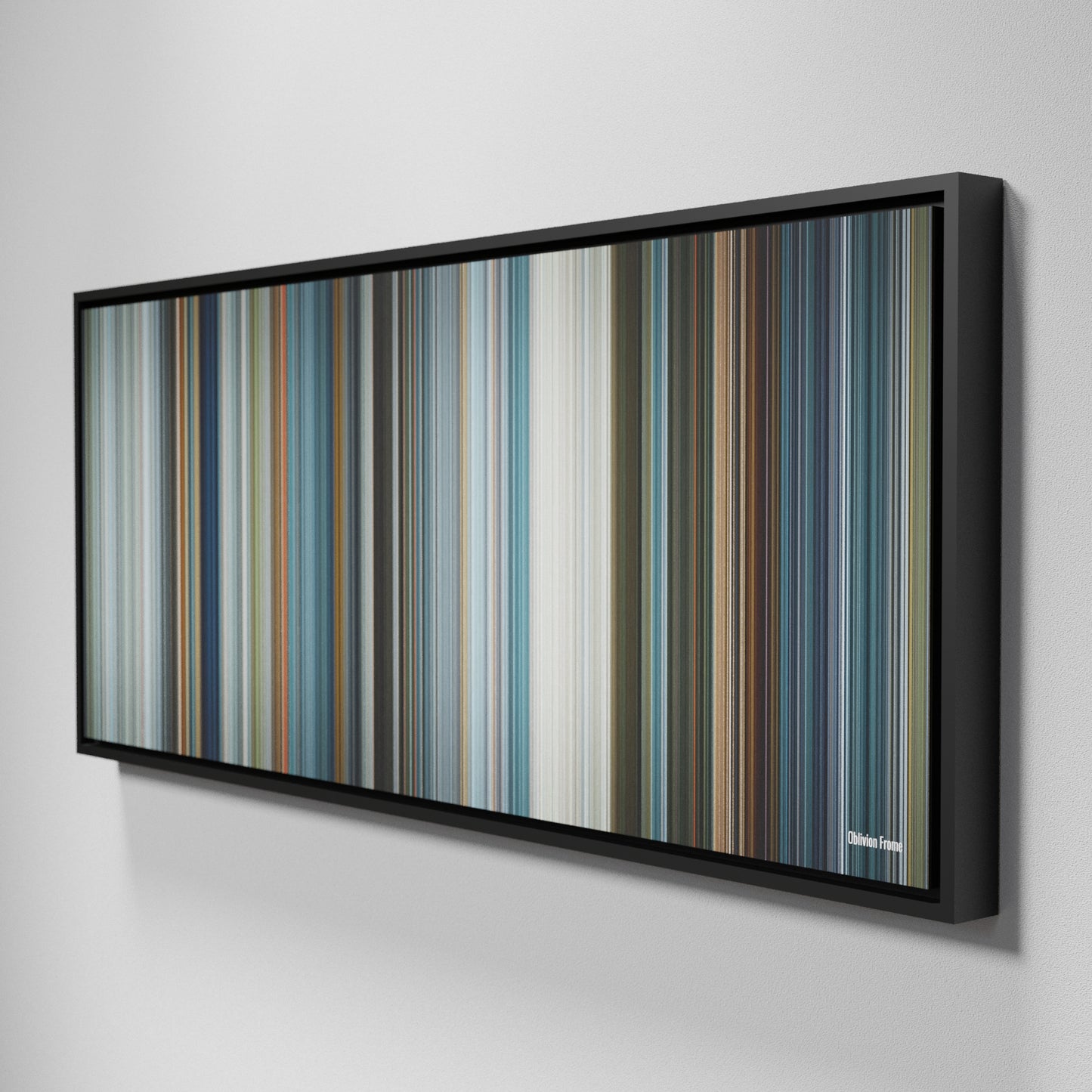 Side view of Framed Buff's of Oblivion Frome on the wall