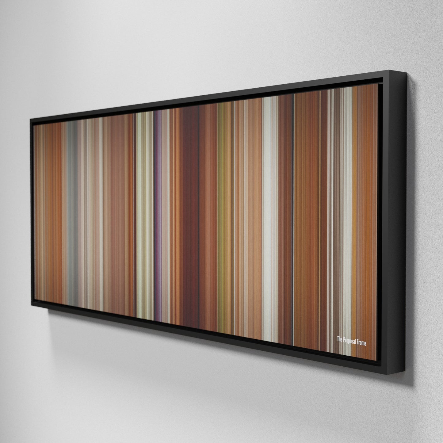 Side view of Framed Buff's of The Proposal Frome on the wall